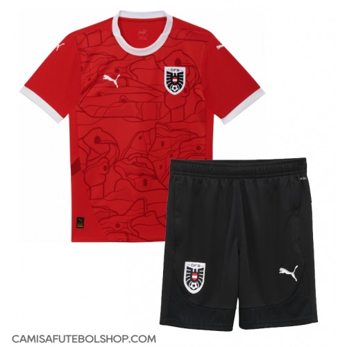 Camisa de time de futebol Áustria Replicas 1º Equipamento Infantil Europeu 2024 Manga Curta (+ Calças curtas)